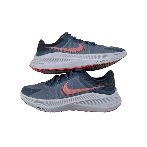 Nike Zoom Men Winflo 8 Running Shoes Anthracite/Rush Orange CW3419-010 Sz 9 - Picture 11 of 16